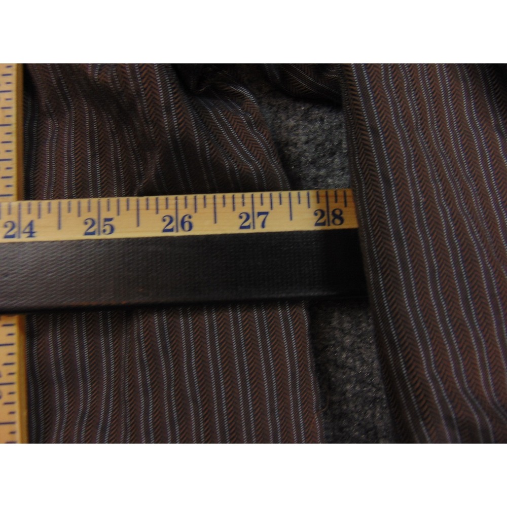 Zanella Button Down Shirt Mens 2XL Brown Herringbone Stripe Made in Italy - Picture 6 of 10